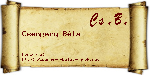 Csengery Béla névjegykártya