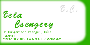 bela csengery business card